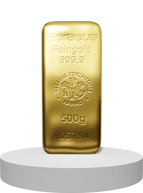 500 Gramm Heraeus Goldbarren